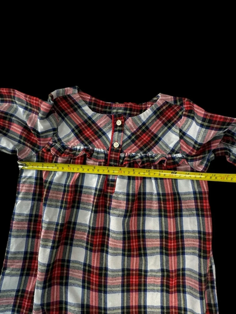Crewcuts Red and White Plaid Long-Sleeve Nightgown